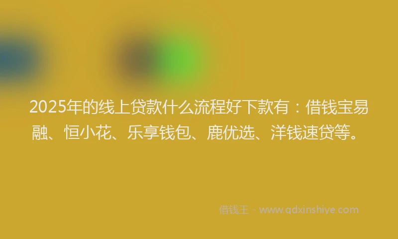2025年的线上贷款什么流程好下款有：借钱宝易融、恒小花、乐享钱包、鹿优选、洋钱速贷等。