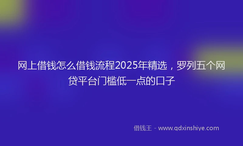 网上借钱怎么借钱流程2025年精选，罗列五个网贷平台门槛低一点的口子