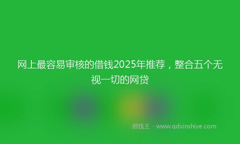 网上最容易审核的借钱2025年推荐，整合五个无视一切的网贷