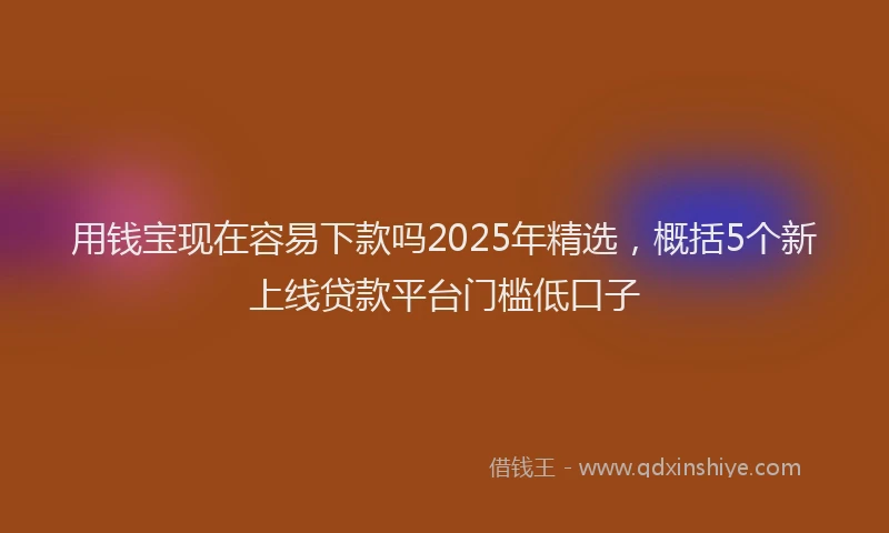 用钱宝现在容易下款吗2025年精选，概括5个新上线贷款平台门槛低口子