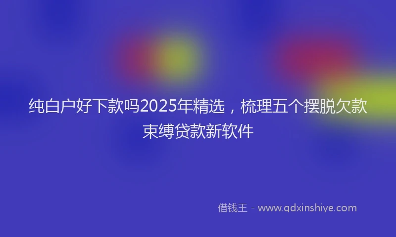 纯白户好下款吗2025年精选，梳理五个摆脱欠款束缚贷款新软件