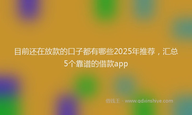 目前还在放款的口子都有哪些2025年推荐，汇总5个靠谱的借款app