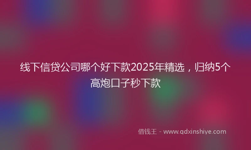 线下信贷公司哪个好下款2025年精选，归纳5个高炮口子秒下款