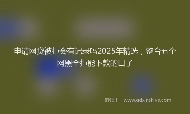 申请网贷被拒会有记录吗2025年精选，整合五个网黑全拒能下款的口子