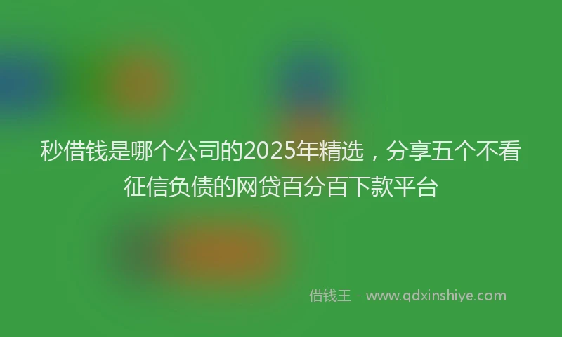 秒借钱是哪个公司的2025年精选，分享五个不看征信负债的网贷百分百下款平台