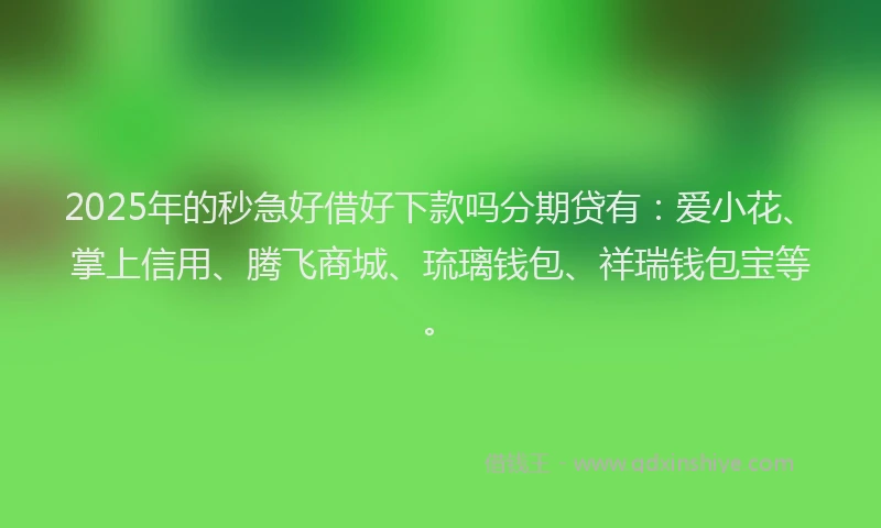 2025年的秒急好借好下款吗分期贷有：爱小花、掌上信用、腾飞商城、琉璃钱包、祥瑞钱包宝等。