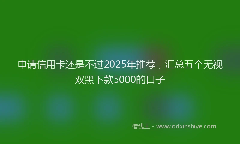 申请信用卡还是不过2025年推荐，汇总五个无视双黑下款5000的口子
