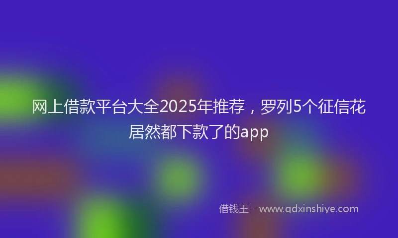 网上借款平台大全2025年推荐，罗列5个征信花居然都下款了的app