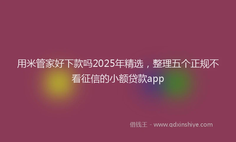 用米管家好下款吗2025年精选，整理五个正规不看征信的小额贷款app