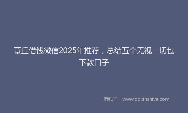章丘借钱微信2025年推荐，总结五个无视一切包下款口子