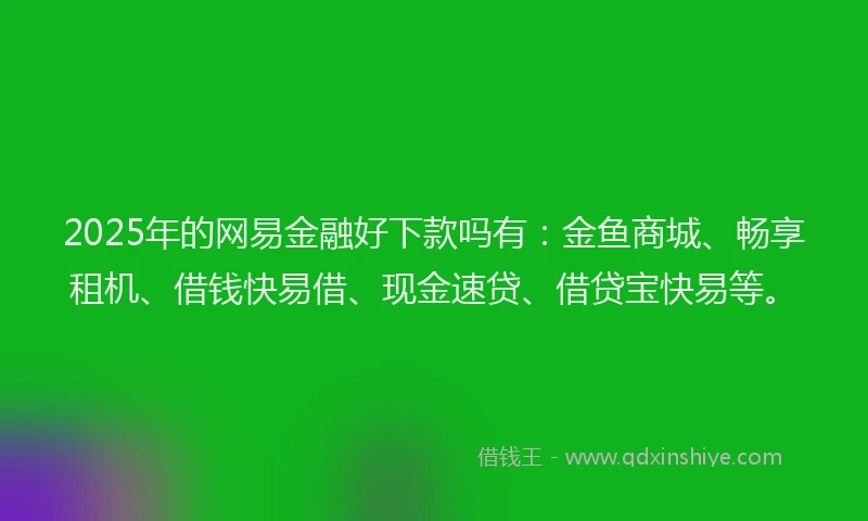 2025年的网易金融好下款吗有：金鱼商城、畅享租机、借钱快易借、现金速贷、借贷宝快易等。