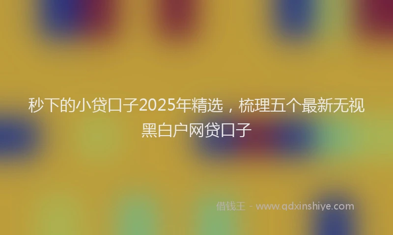 秒下的小贷口子2025年精选，梳理五个最新无视黑白户网贷口子