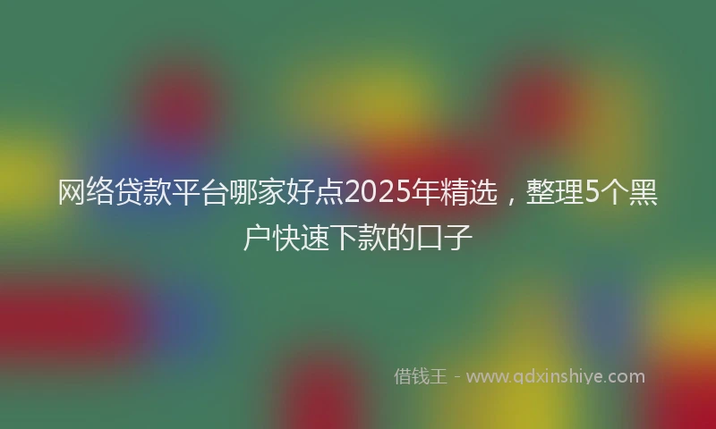 网络贷款平台哪家好点2025年精选，整理5个黑户快速下款的口子