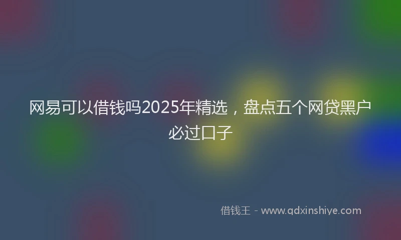 网易可以借钱吗2025年精选，盘点五个网贷黑户必过口子