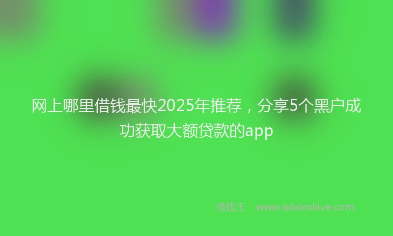 网上哪里借钱最快2025年推荐，分享5个黑户成功获取大额贷款的app