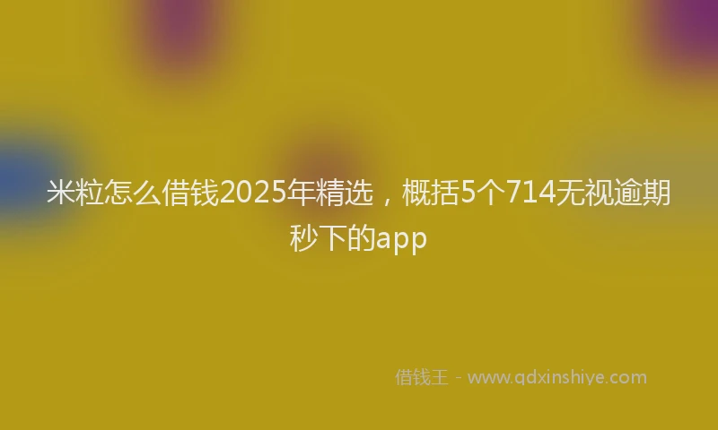 米粒怎么借钱2025年精选，概括5个714无视逾期秒下的app