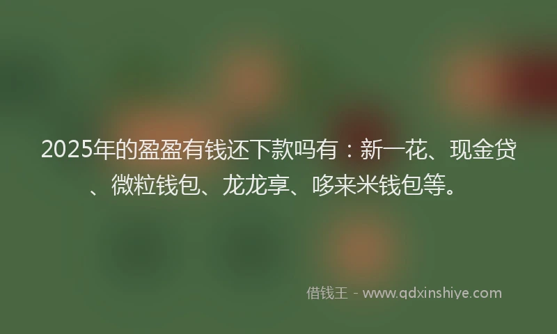 2025年的盈盈有钱还下款吗有：新一花、现金贷、微粒钱包、龙龙享、哆来米钱包等。
