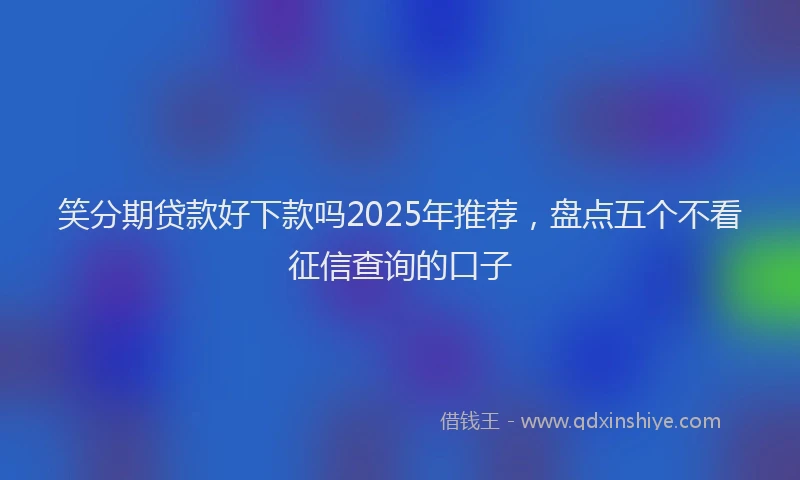 笑分期贷款好下款吗2025年推荐，盘点五个不看征信查询的口子