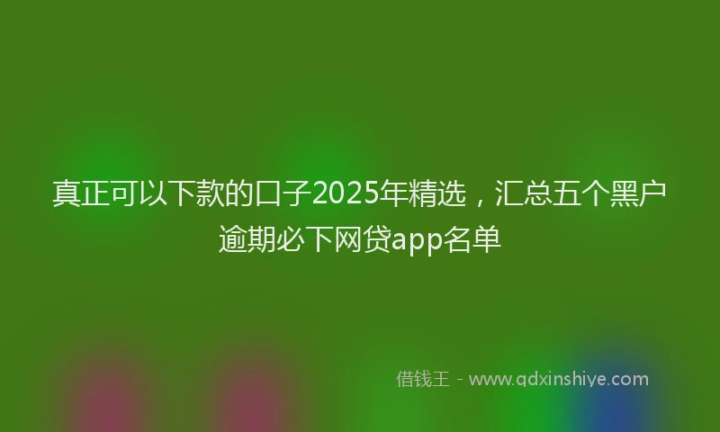 真正可以下款的口子2025年精选，汇总五个黑户逾期必下网贷app名单