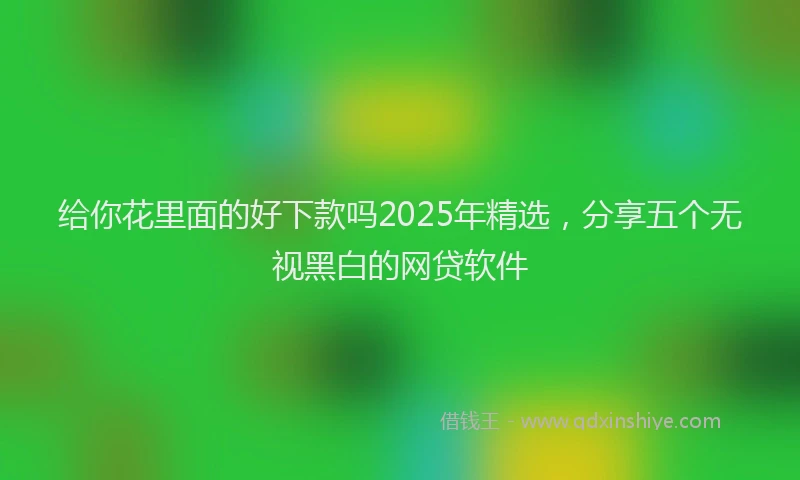 给你花里面的好下款吗2025年精选，分享五个无视黑白的网贷软件