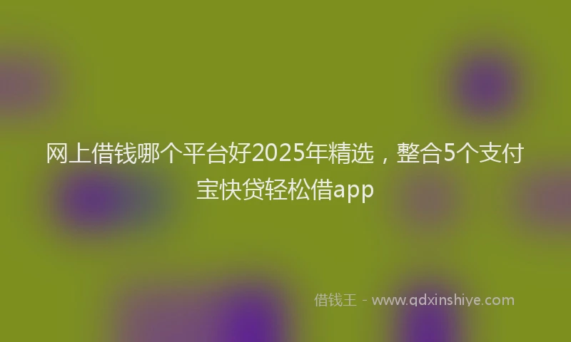 网上借钱哪个平台好2025年精选，整合5个支付宝快贷轻松借app