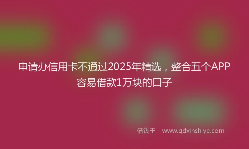 申请办信用卡不通过2025年精选，整合五个APP容易借款1万块的口子