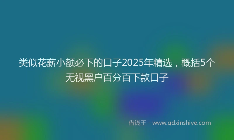 类似花薪小额必下的口子2025年精选，概括5个无视黑户百分百下款口子