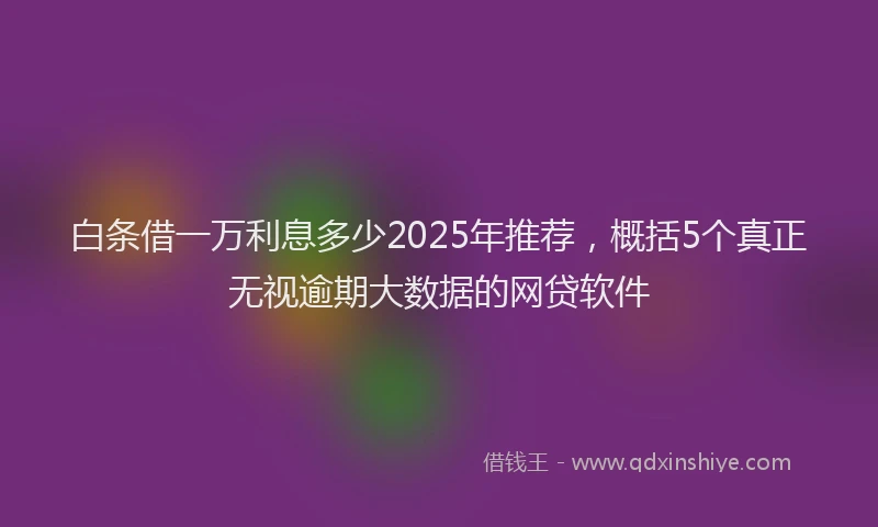 白条借一万利息多少2025年推荐，概括5个真正无视逾期大数据的网贷软件