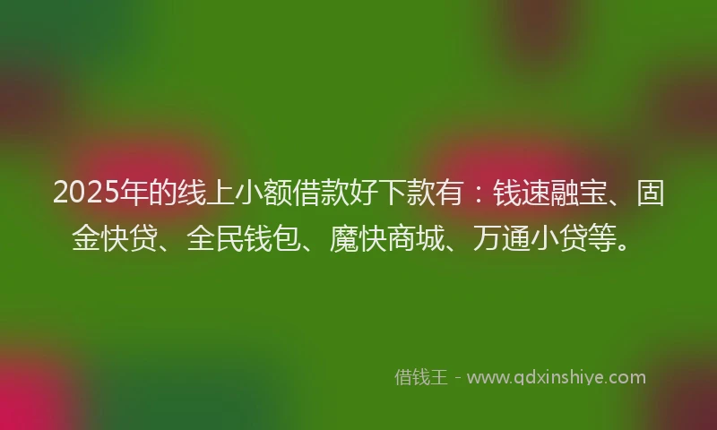 2025年的线上小额借款好下款有：钱速融宝、固金快贷、全民钱包、魔快商城、万通小贷等。