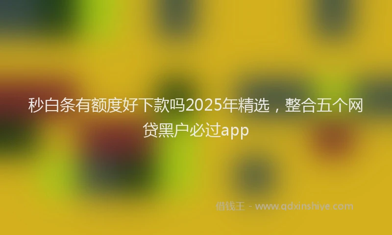 秒白条有额度好下款吗2025年精选，整合五个网贷黑户必过app