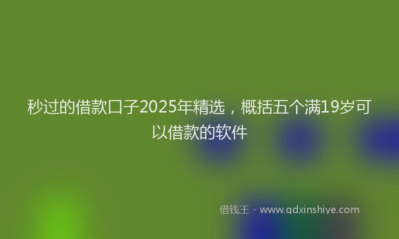 秒过的借款口子2025年精选，概括五个满19岁可以借款的软件