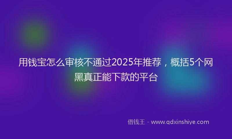 用钱宝怎么审核不通过2025年推荐，概括5个网黑真正能下款的平台