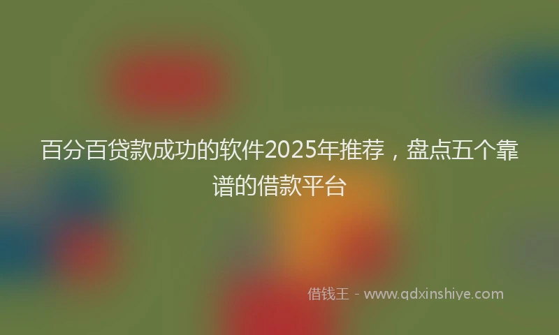 百分百贷款成功的软件2025年推荐，盘点五个靠谱的借款平台