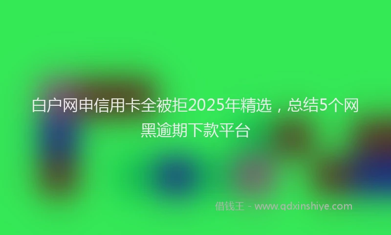 白户网申信用卡全被拒2025年精选，总结5个网黑逾期下款平台