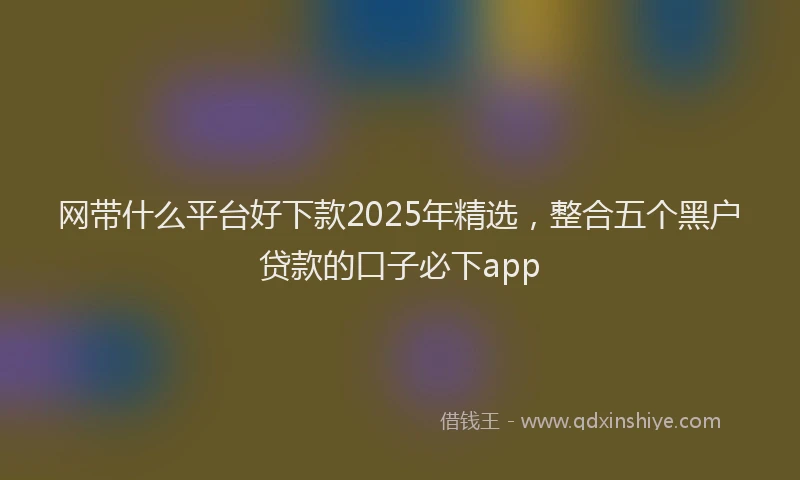 网带什么平台好下款2025年精选，整合五个黑户贷款的口子必下app