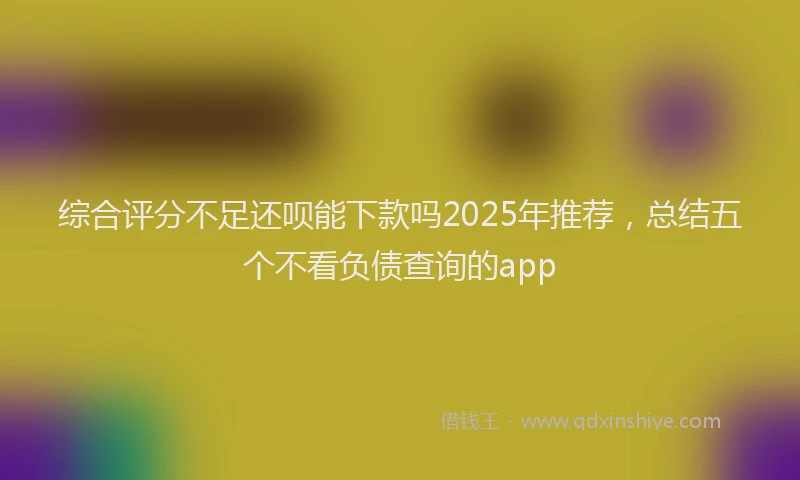 综合评分不足还呗能下款吗2025年推荐，总结五个不看负债查询的app