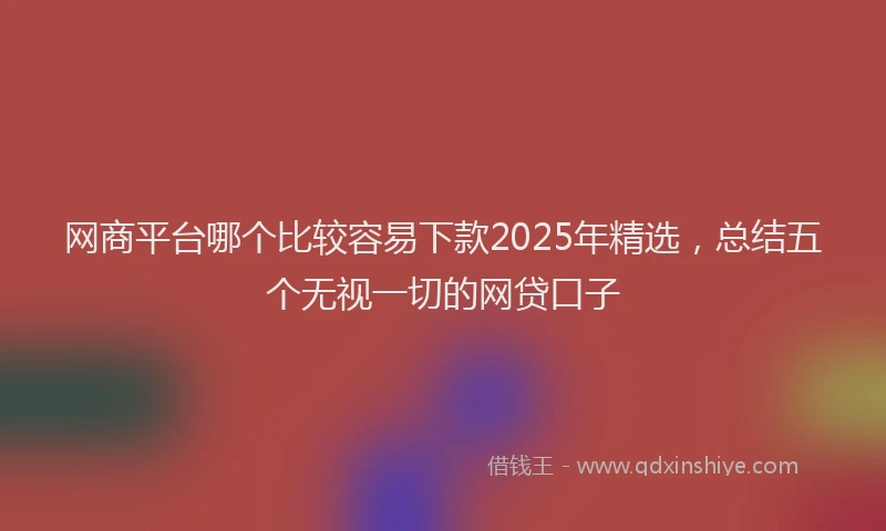 网商平台哪个比较容易下款2025年精选，总结五个无视一切的网贷口子