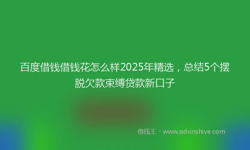 百度借钱借钱花怎么样2025年精选，总结5个摆脱欠款束缚贷款新口子