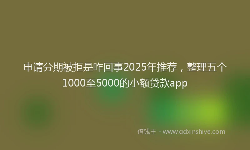 申请分期被拒是咋回事2025年推荐，整理五个1000至5000的小额贷款app