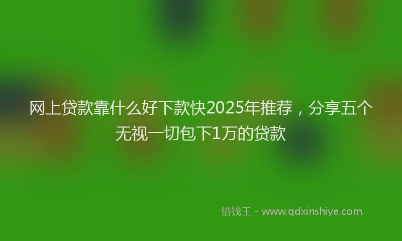 网上贷款靠什么好下款快2025年推荐，分享五个无视一切包下1万的贷款