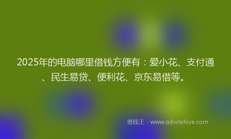 2025年的电脑哪里借钱方便有：爱小花、支付通、民生易贷、便利花、京东易借等。