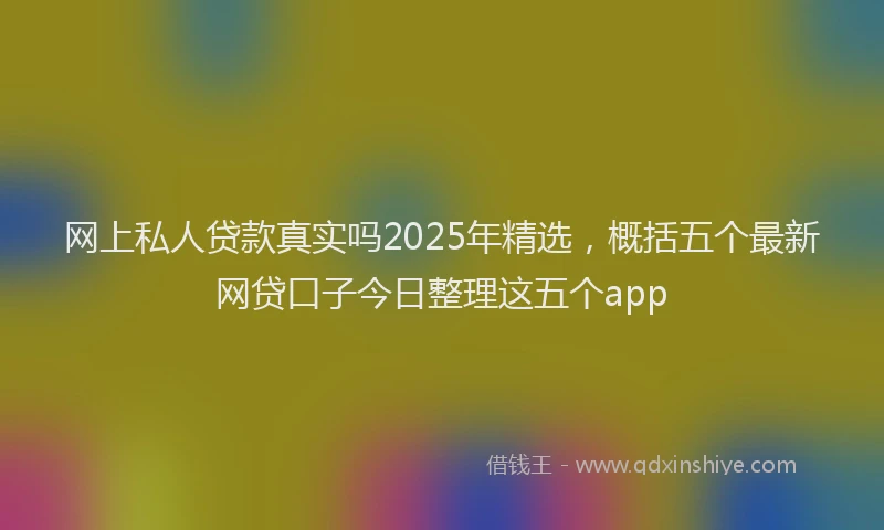 网上私人贷款真实吗2025年精选，概括五个最新网贷口子今日整理这五个app