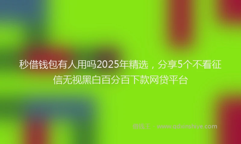 秒借钱包有人用吗2025年精选，分享5个不看征信无视黑白百分百下款网贷平台