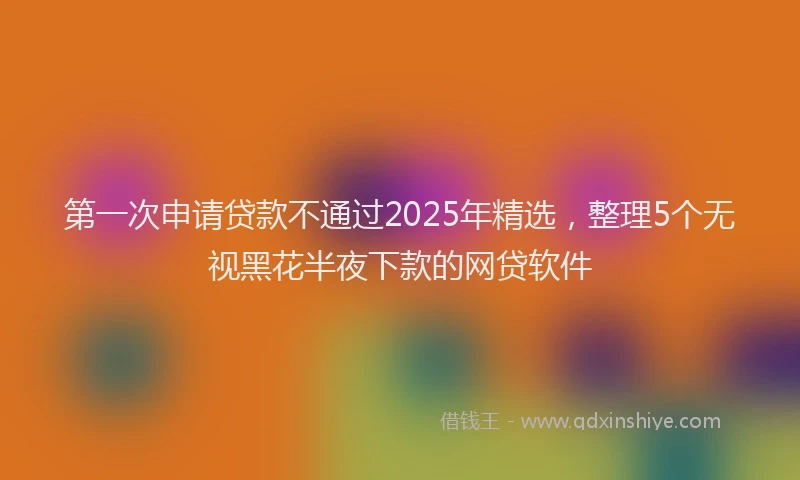 第一次申请贷款不通过2025年精选，整理5个无视黑花半夜下款的网贷软件