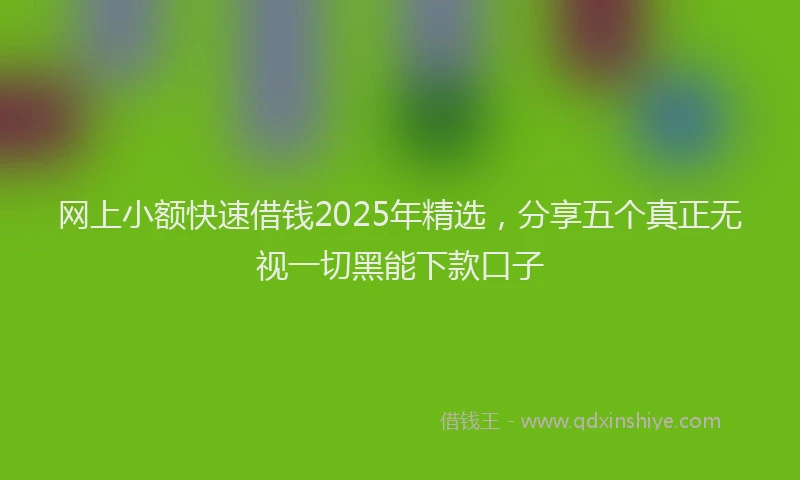 网上小额快速借钱2025年精选，分享五个真正无视一切黑能下款口子