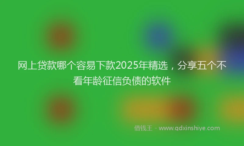网上贷款哪个容易下款2025年精选，分享五个不看年龄征信负债的软件