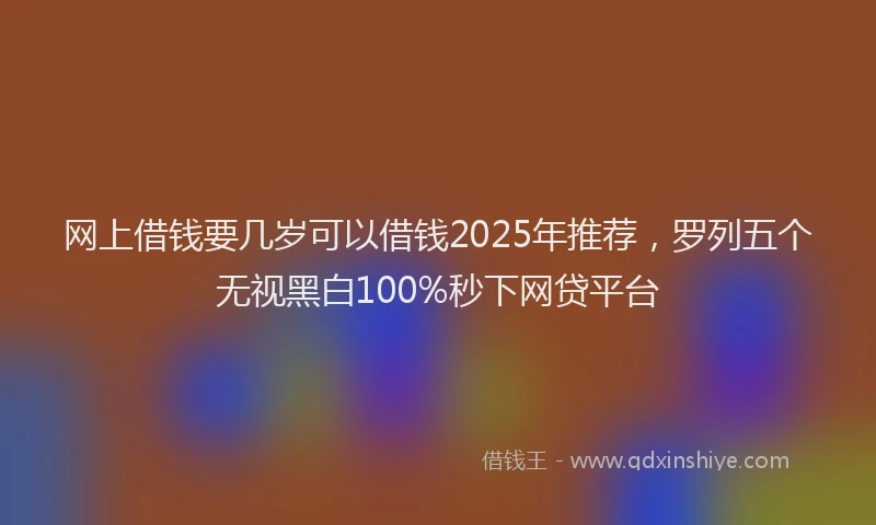 网上借钱要几岁可以借钱2025年推荐，罗列五个无视黑白100%秒下网贷平台