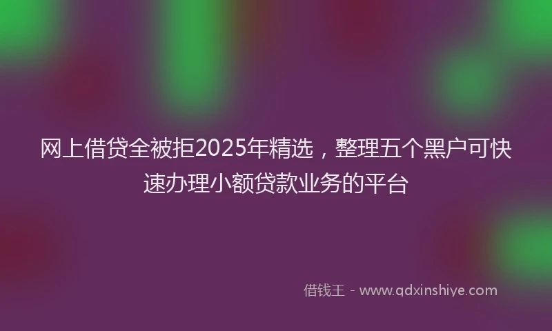 网上借贷全被拒2025年精选，整理五个黑户可快速办理小额贷款业务的平台