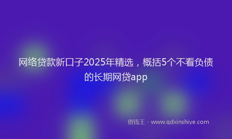 网络贷款新口子2025年精选，概括5个不看负债的长期网贷app