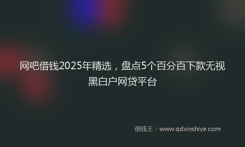 网吧借钱2025年精选，盘点5个百分百下款无视黑白户网贷平台